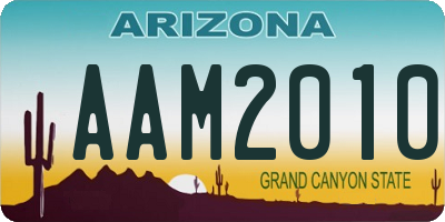 AZ license plate AAM2010
