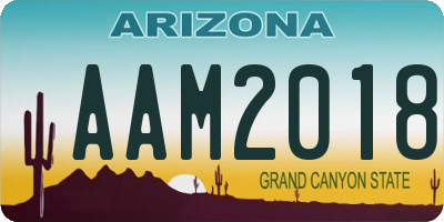 AZ license plate AAM2018