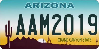 AZ license plate AAM2019