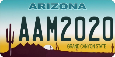 AZ license plate AAM2020