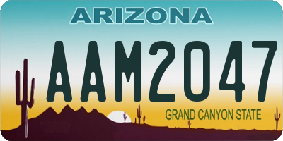 AZ license plate AAM2047