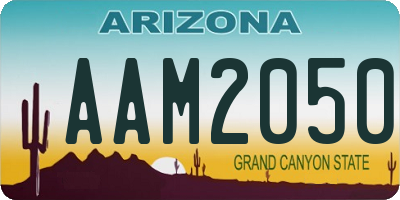 AZ license plate AAM2050