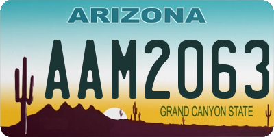 AZ license plate AAM2063