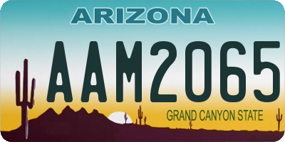 AZ license plate AAM2065