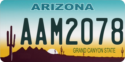 AZ license plate AAM2078