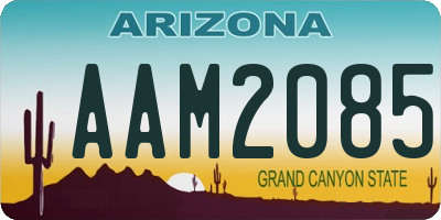 AZ license plate AAM2085