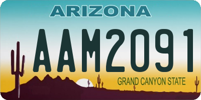AZ license plate AAM2091