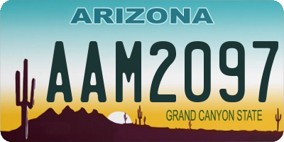 AZ license plate AAM2097