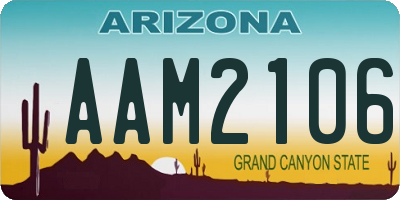 AZ license plate AAM2106