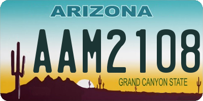 AZ license plate AAM2108