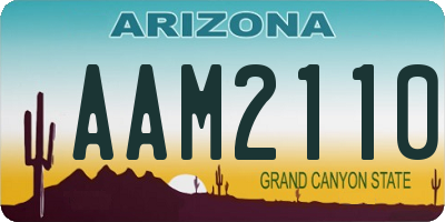 AZ license plate AAM2110