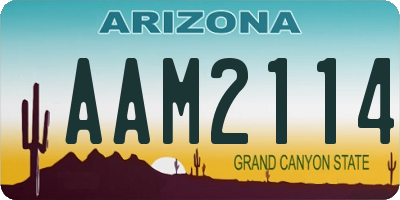 AZ license plate AAM2114