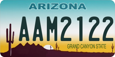 AZ license plate AAM2122