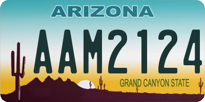 AZ license plate AAM2124