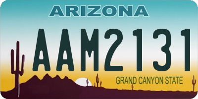 AZ license plate AAM2131