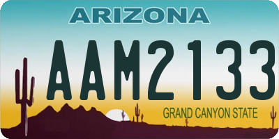 AZ license plate AAM2133