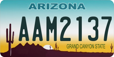AZ license plate AAM2137