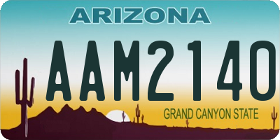 AZ license plate AAM2140