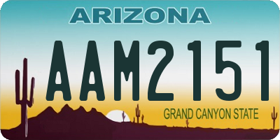 AZ license plate AAM2151