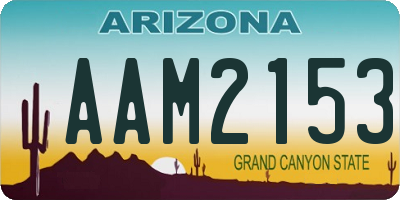 AZ license plate AAM2153