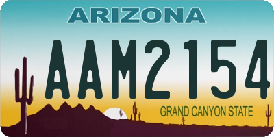 AZ license plate AAM2154