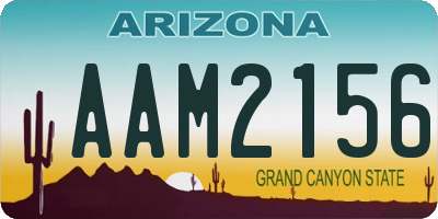 AZ license plate AAM2156