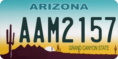 AZ license plate AAM2157