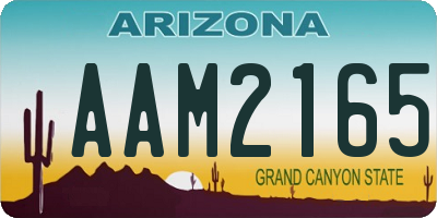 AZ license plate AAM2165