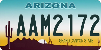 AZ license plate AAM2172