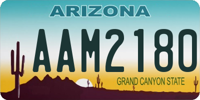 AZ license plate AAM2180