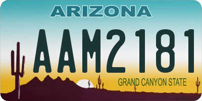 AZ license plate AAM2181