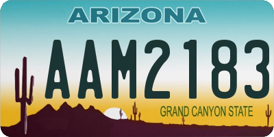 AZ license plate AAM2183