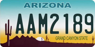 AZ license plate AAM2189