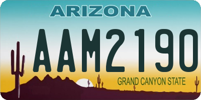 AZ license plate AAM2190