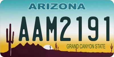 AZ license plate AAM2191