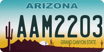 AZ license plate AAM2203