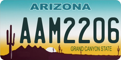 AZ license plate AAM2206