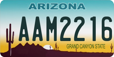 AZ license plate AAM2216