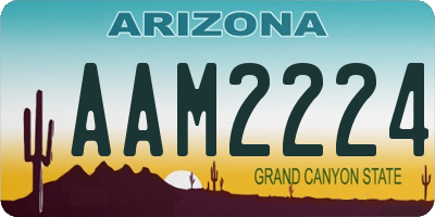 AZ license plate AAM2224