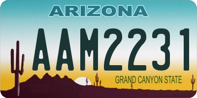 AZ license plate AAM2231
