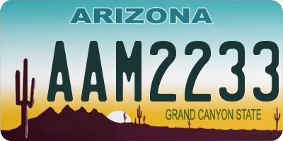 AZ license plate AAM2233