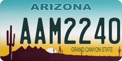 AZ license plate AAM2240