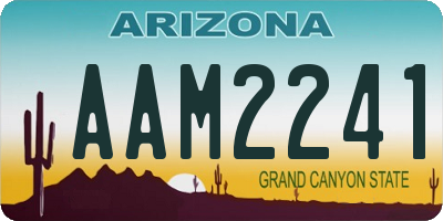 AZ license plate AAM2241