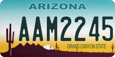 AZ license plate AAM2245