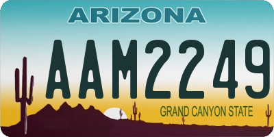 AZ license plate AAM2249