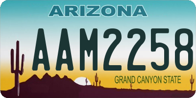 AZ license plate AAM2258