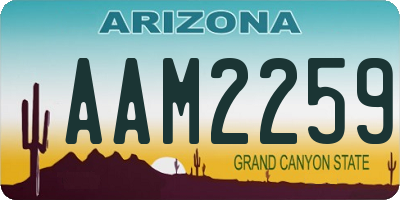 AZ license plate AAM2259