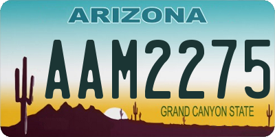 AZ license plate AAM2275