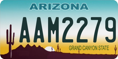 AZ license plate AAM2279