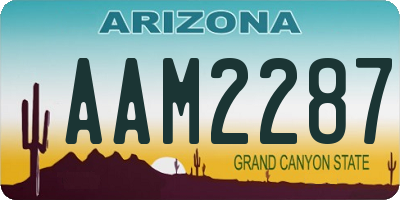 AZ license plate AAM2287